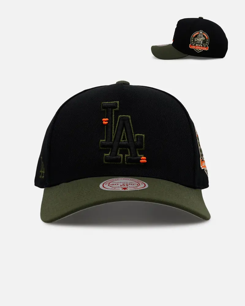 Mitchell & Ness Los Angeles Dodgers 'Olive Cargos' Pro Pinch Snapback Olive/Black 1