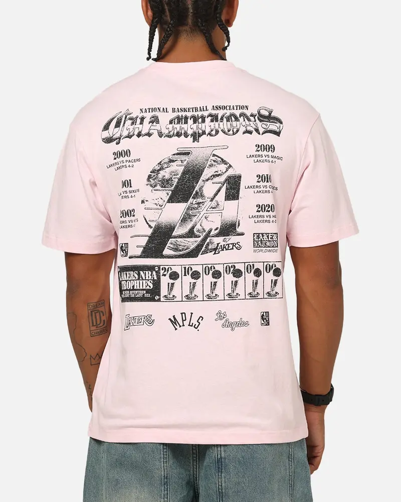 Mitchell & Ness Los Angeles Lakers Champ Chrome T-Shirt Pink 1