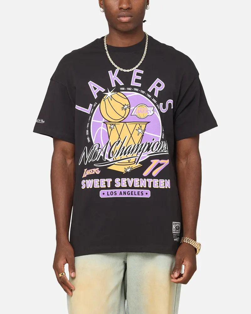 Mitchell & Ness Los Angeles Lakers Champions Report "Champ Pack" T-Shirt Faded Black 1