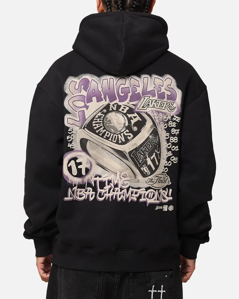Mitchell & Ness Los Angeles Lakers Champs Graffiti Hoodie Faded Black 1