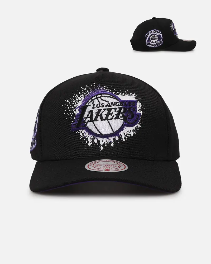 Mitchell & Ness Los Angeles Lakers Champs Graffiti Pro Crown Snapback Black 1