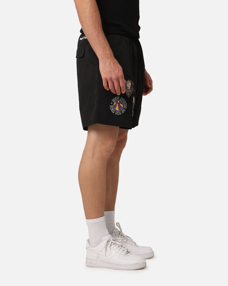 Mitchell & Ness Los Angeles Lakers Champs Nylon Shorts Black 5