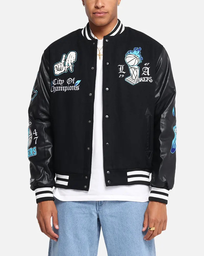 Mitchell & Ness Los Angeles Lakers City Of Champions Varsity Jacket Black 1
