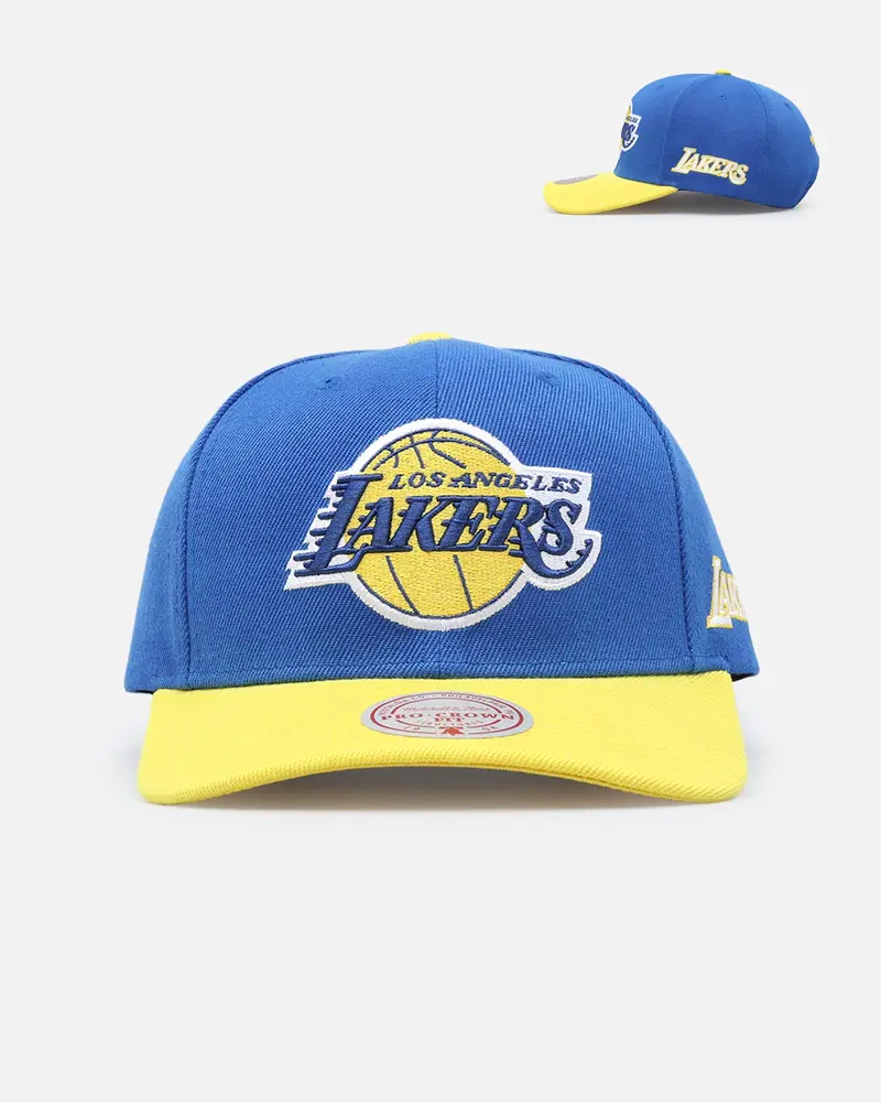 Mitchell & Ness Los Angeles Lakers 'College Twist' Pro Crown Snapback Blue/Yellow 1