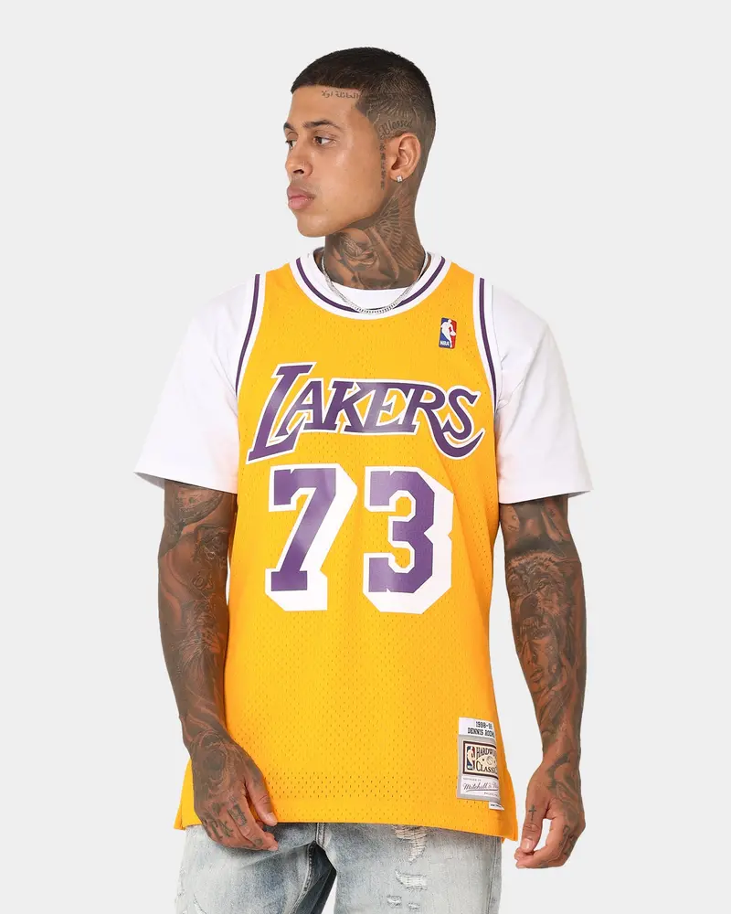 Mitchell & Ness Los Angeles Lakers Dennis Rodman #73 '98 -'99 Home Jersey Gold 1
