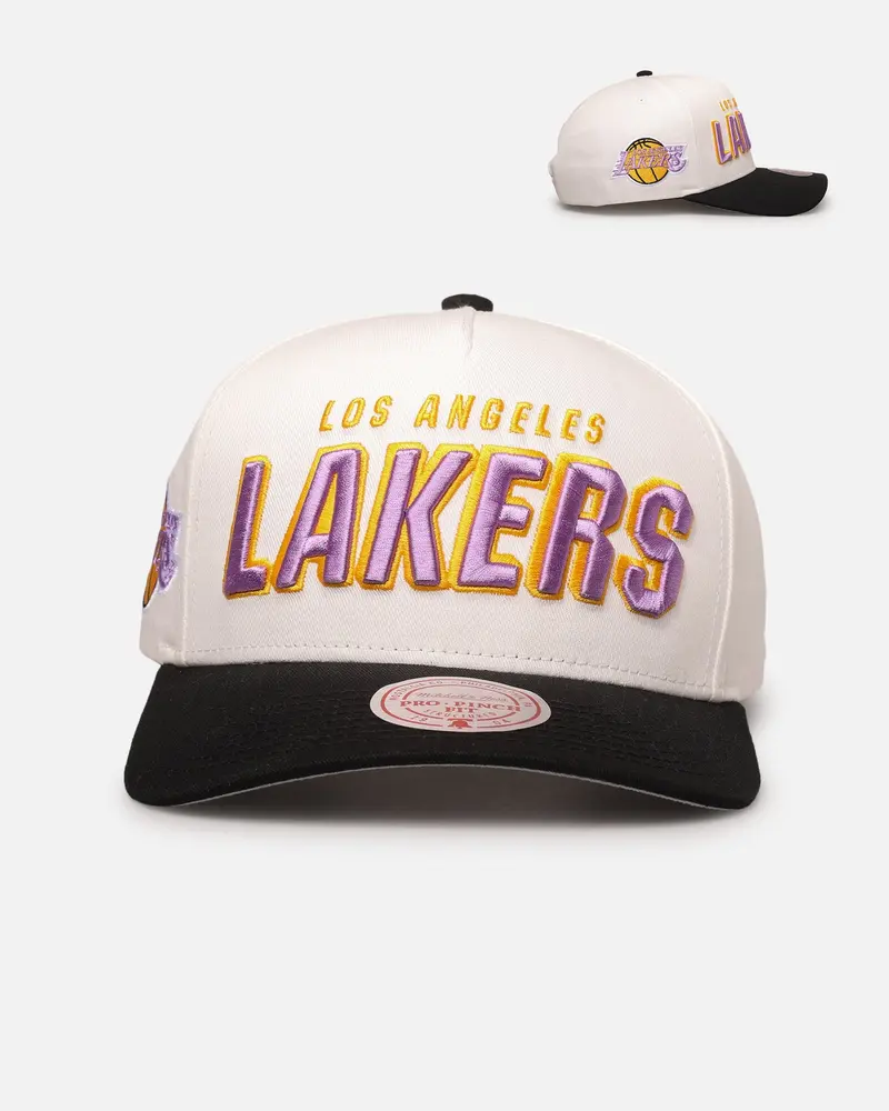 Mitchell & Ness Los Angeles Lakers 'Draft Day' Pro Pinch Snapback White/Black 1