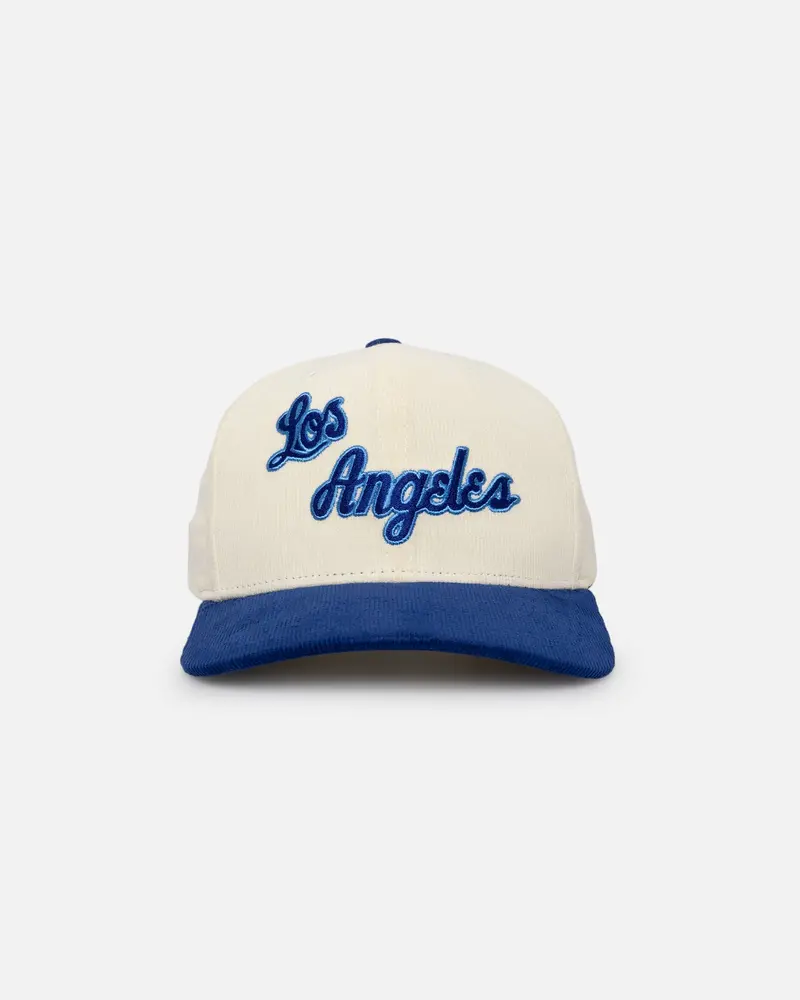 Mitchell & Ness Los Angeles Lakers Go Team Go Og Corduroy Snapback Light Cream/Blue 1