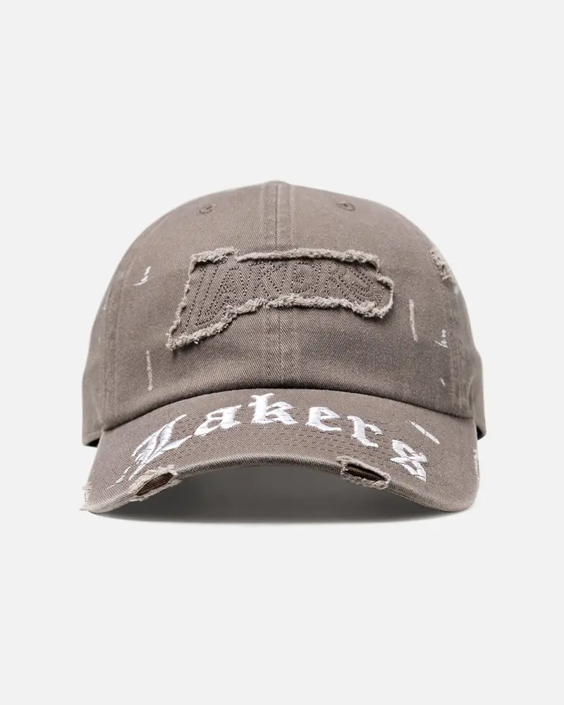 Mitchell & Ness Los Angeles Lakers 'Gothic Arch' Dad Fit Strapback Washed Chocolate 1