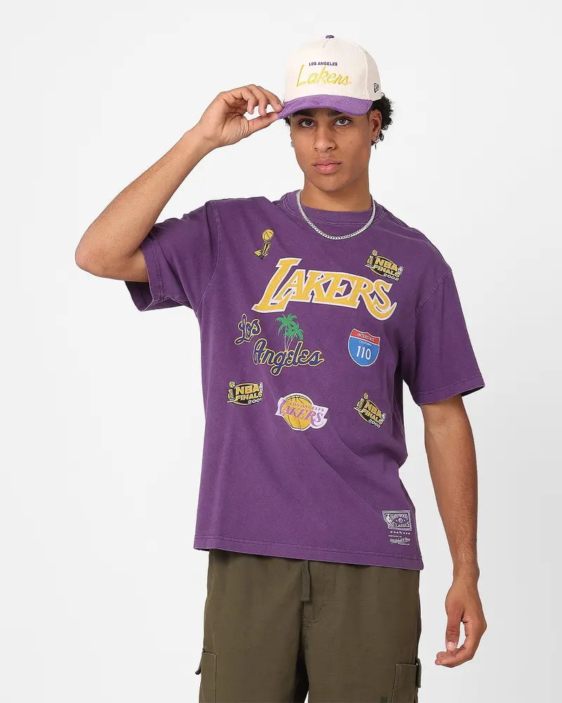 Mitchell & Ness Los Angeles Lakers Highway Logo T-Shirt Lakers Purple 1