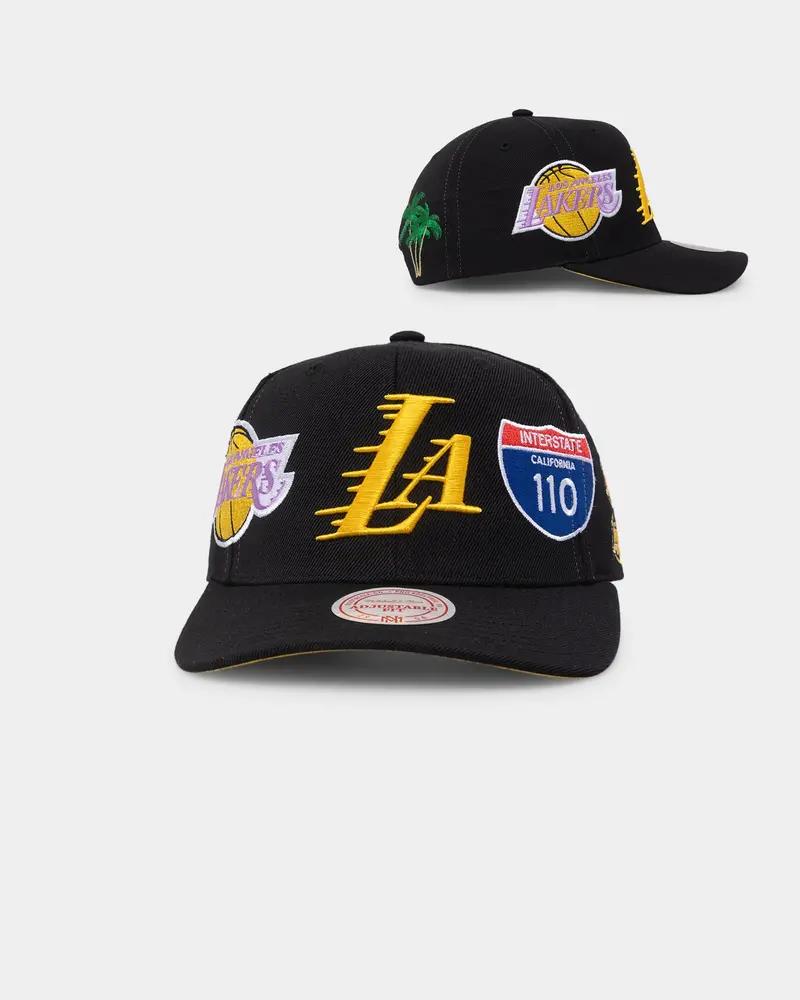 Mitchell & Ness Los Angeles Lakers 'Highway' Pro Crown Snapback Black 1