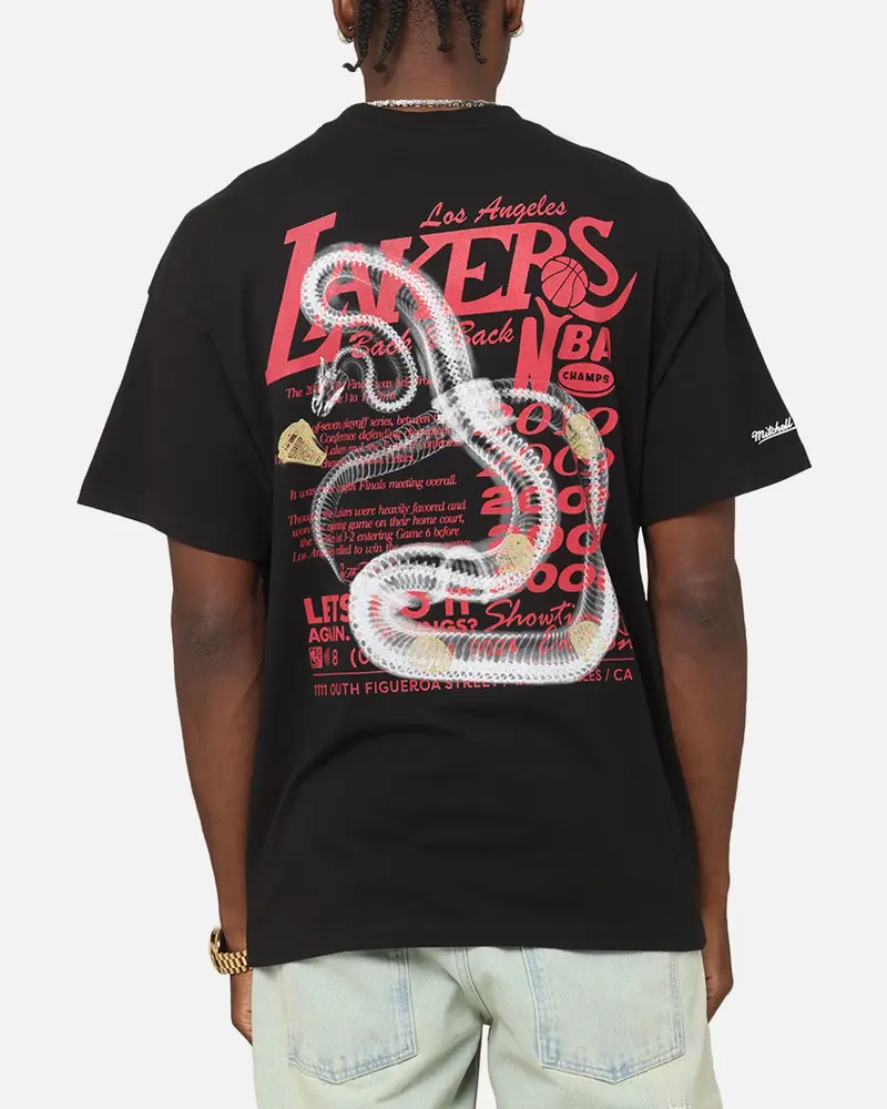 Mitchell & Ness Los Angeles Lakers Radiograph Gold Rings T-Shirt Faded Black 1