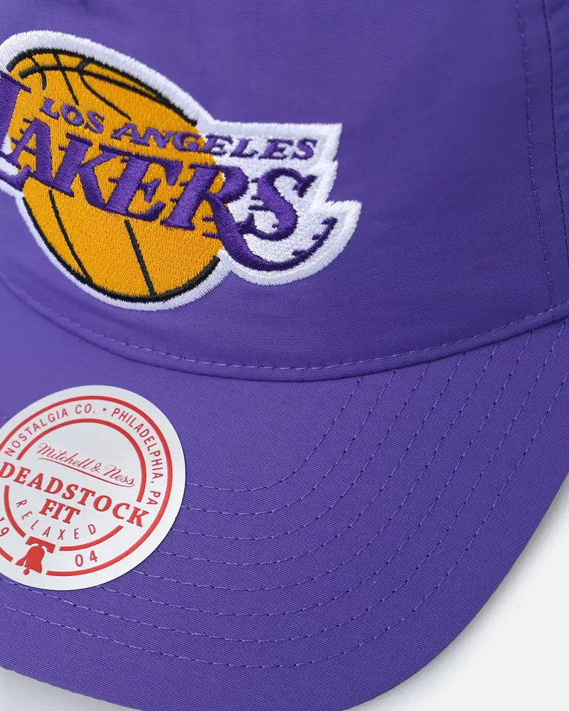 Mitchell & Ness Los Angeles Lakers Retro Matte Nylon Origins Snapback Purple 2