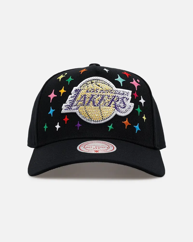 Mitchell & Ness Los Angeles Lakers 'Rhinestone Luxury' Pro Pinch Snapback Black 1