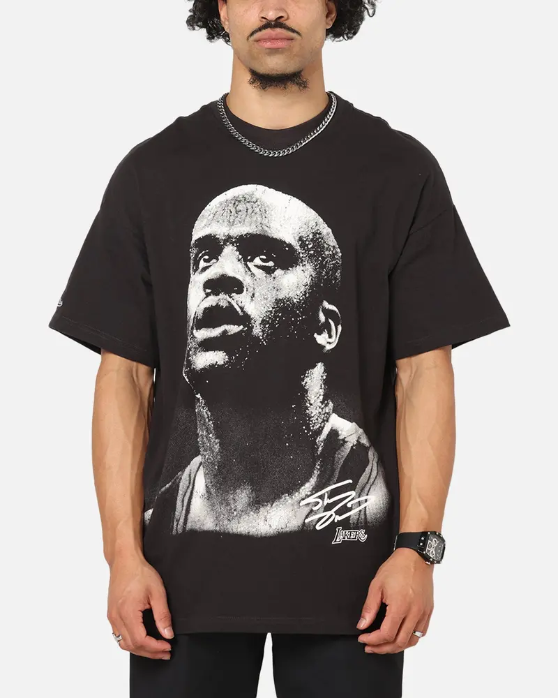 Mitchell & Ness Los Angeles Lakers Shaquille O'neal Big Head T-Shirt Faded Black 1