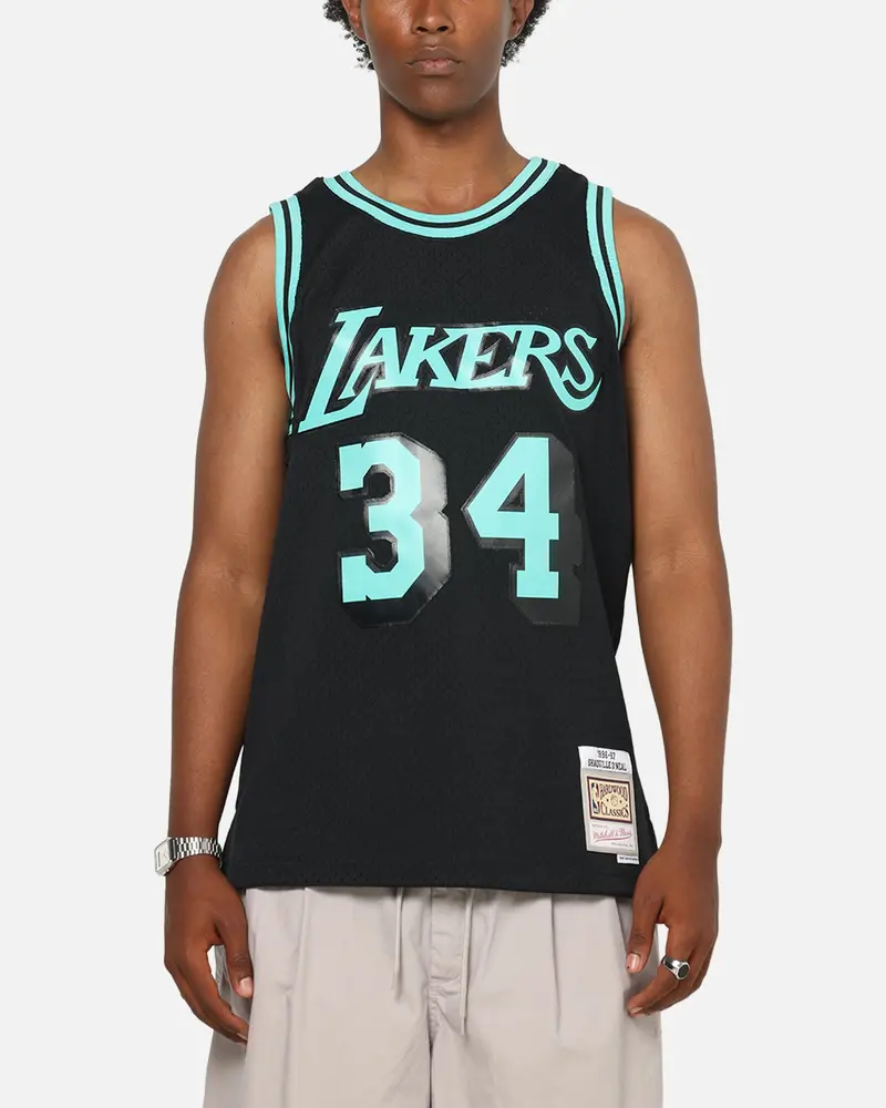 Mitchell & Ness Los Angeles Lakers Shaquille O'neal 'Cool Blue' Swing Jersey Black/Blue 1