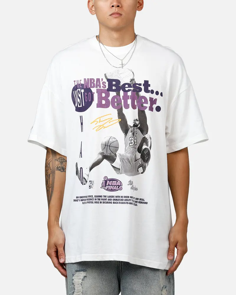 Mitchell & Ness Los Angeles Lakers Shaquille O'neal Got Better T-Shirt Vintage White 1