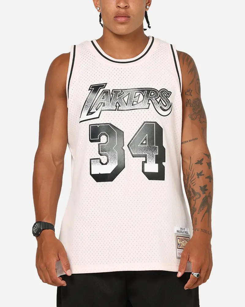 Mitchell & Ness Los Angeles Lakers Shaquille O'neal La Champ Swing Jersey Pink 1