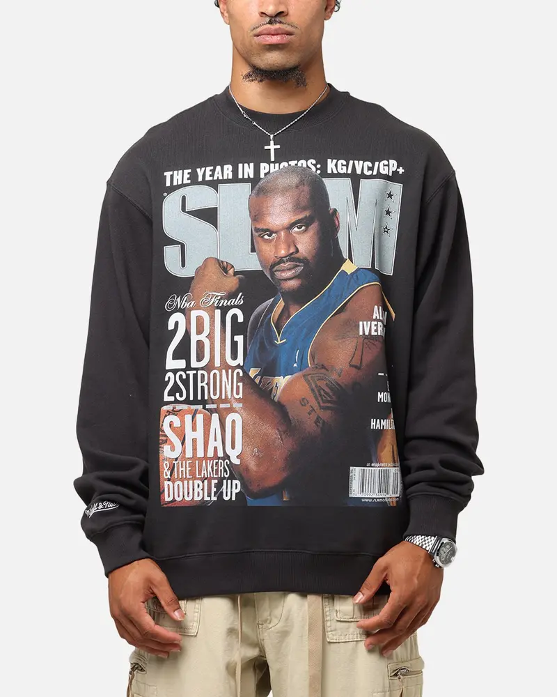 Mitchell & Ness Los Angeles Lakers Shaquille O'neal Slam Magazine Crewneck Faded Black 1