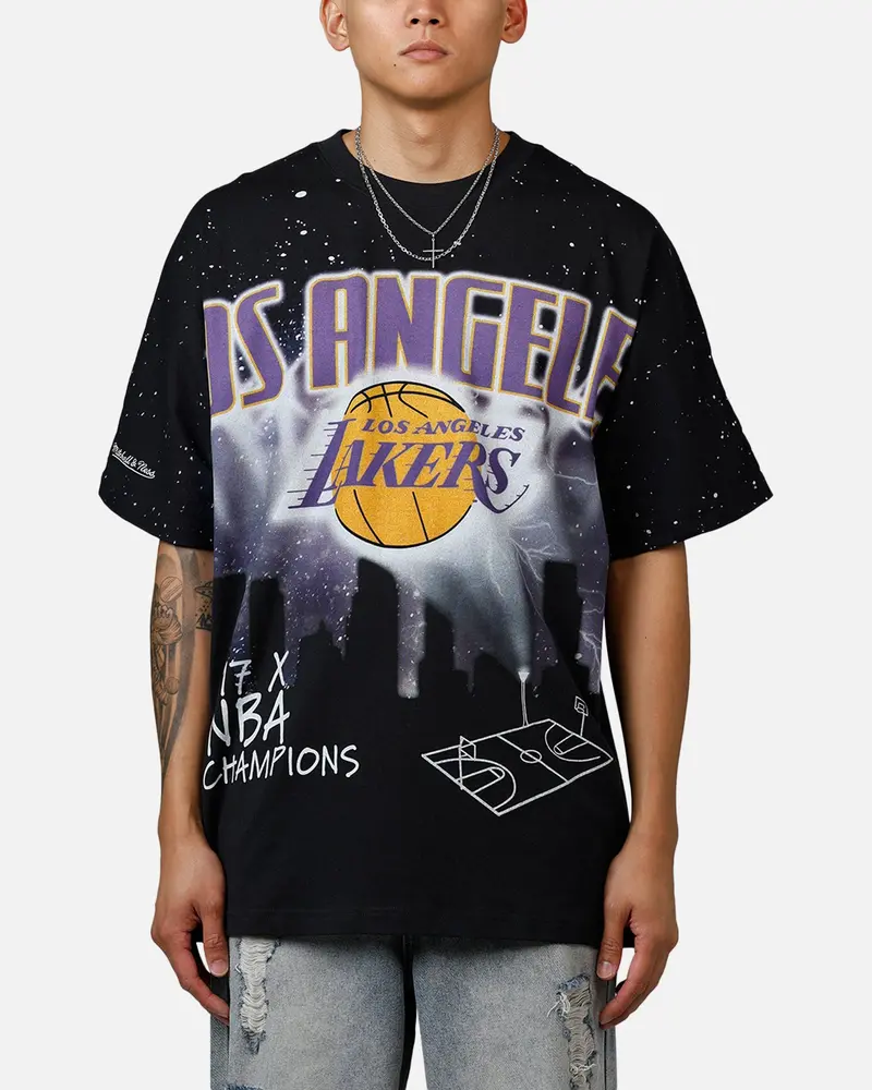 Mitchell & Ness Los Angeles Lakers Skyline T-Shirt Faded Black 1