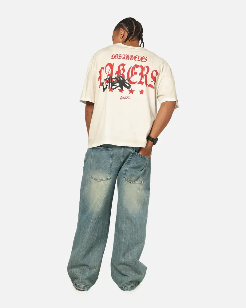 Mitchell & Ness Los Angeles Lakers Star T-Shirt Vintage White 3