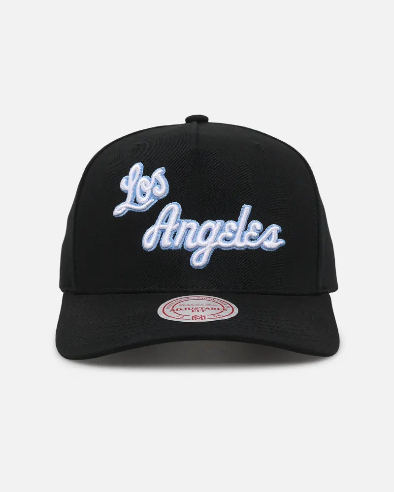 Mitchell & Ness Los Angeles Lakers Team Colour Wordmark Mvp Snapback Black 1