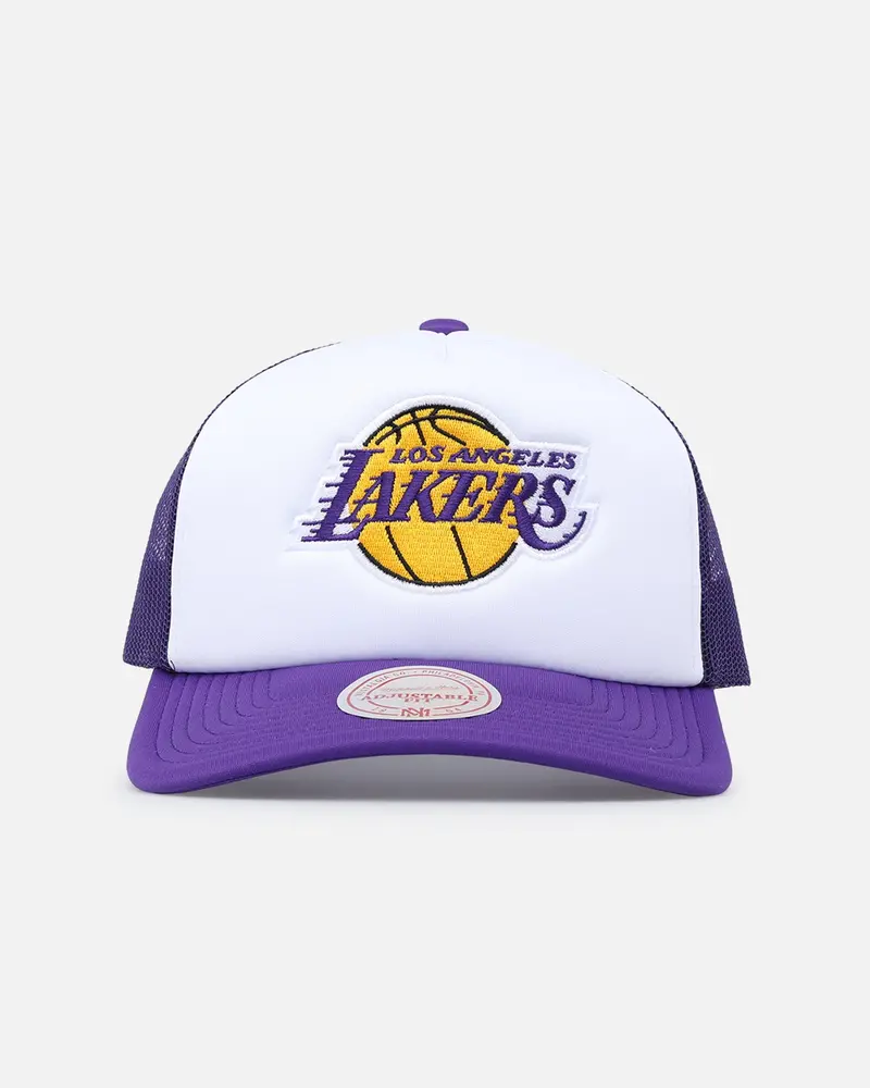 Mitchell & Ness Los Angeles Lakers Team Foam Trucker Snapback Purple/White 1