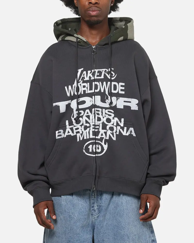 Mitchell & Ness Los Angeles Lakers World Tour Hoodie Washed Black 1