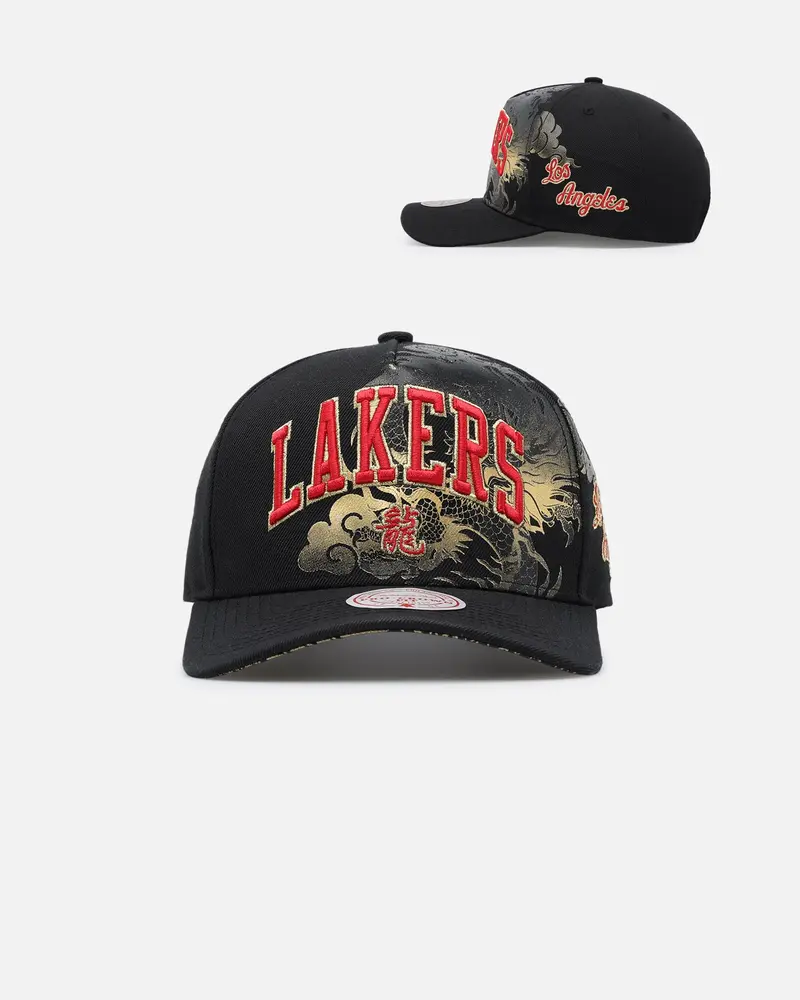 Mitchell & Ness Los Angeles Lakers 'Year Of The Dragon' Pro Crown Snapback Black 1