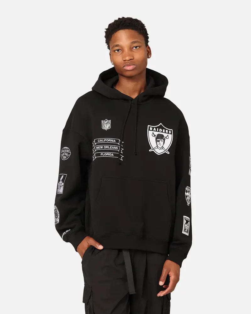 Mitchell & Ness Los Angeles Raiders History Hoodie Faded Black 1