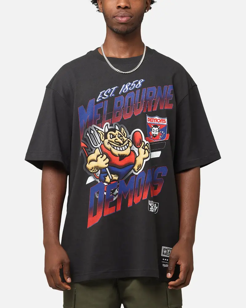 Mitchell & Ness Melbourne Demons Mascot Character T-Shirt Faded Black 1