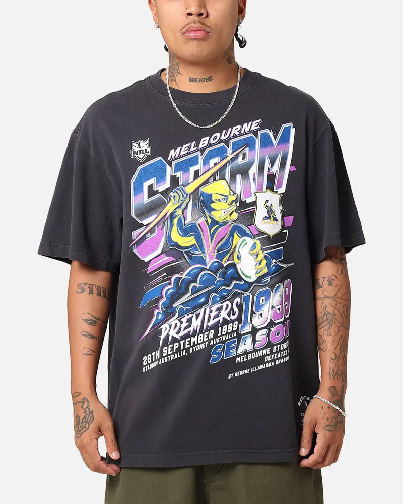 Mitchell & Ness Melbourne Storm 1999 Premiers T-Shirt Faded Black 1