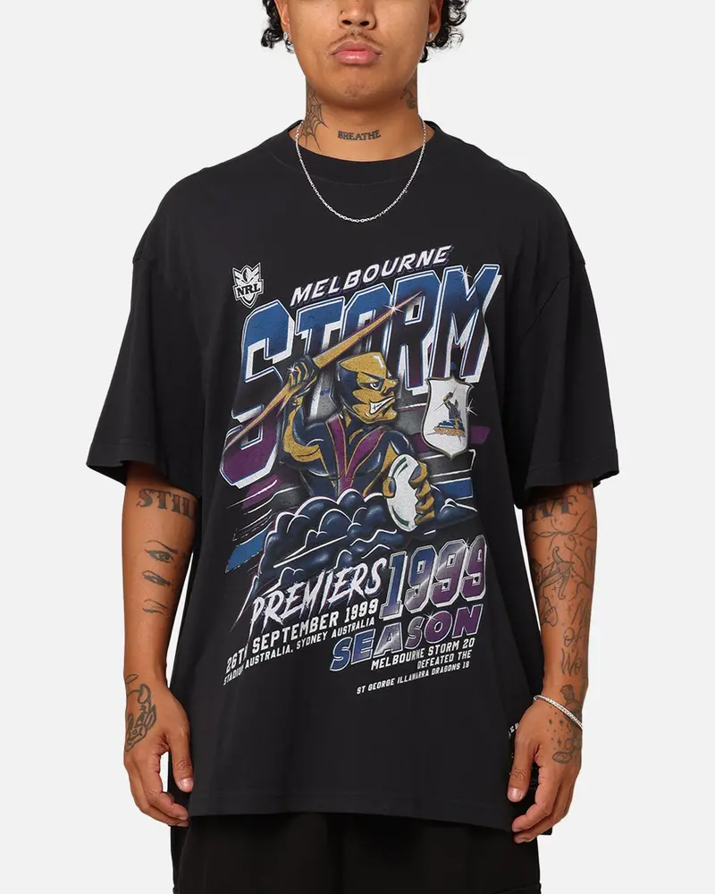 Mitchell & Ness Melbourne Storm Premiers 1999 Season T-Shirt Faded Black 1
