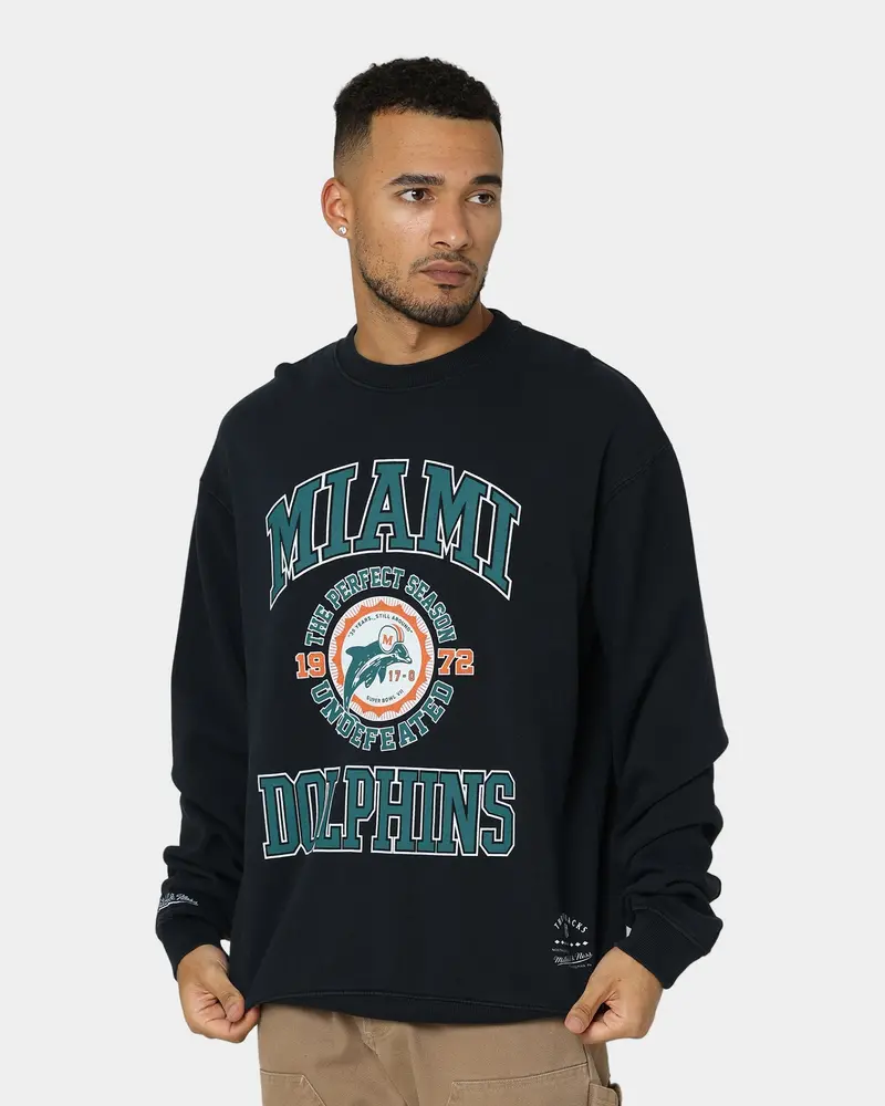 Mitchell & Ness Miami Dolphins 1972 Champs Crewneck Faded Black 1