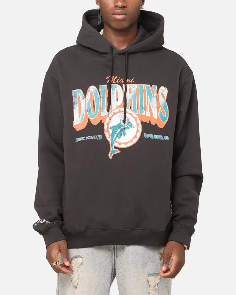 Mitchell & Ness Miami Dolphins Arch Hoodie Faded Black 1