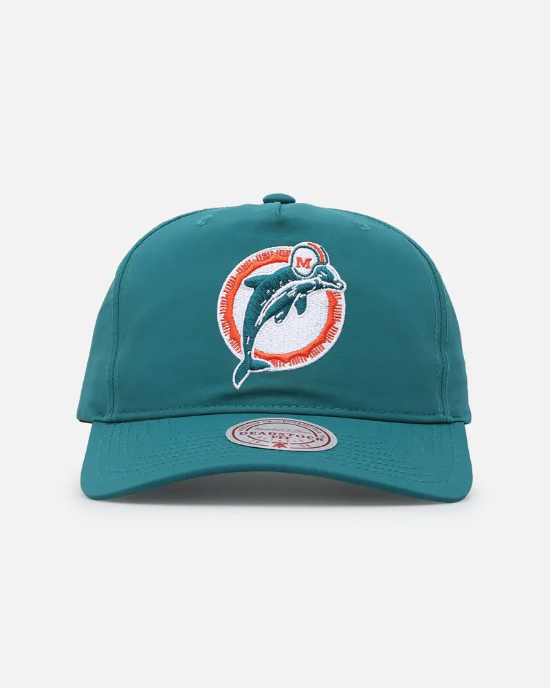 Mitchell & Ness Miami Dolphins Retro Matte Nylon Origins Snapback Teal 1