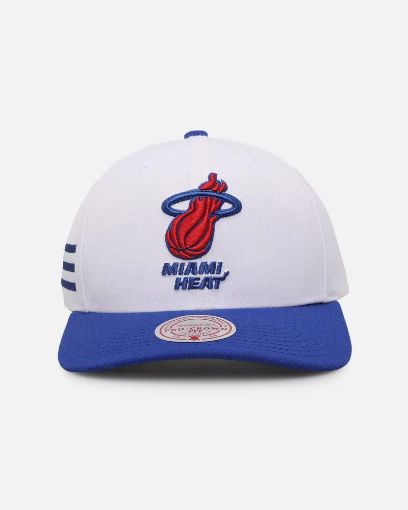 Mitchell & Ness Miami Heat 'Cuba Flag' Pro Crown Snapback White/Blue 1