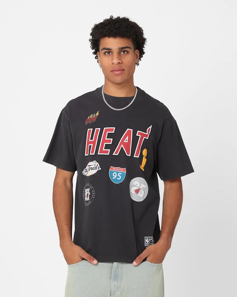 Mitchell & Ness Miami Heat Highway Logo T-Shirt Vintage Black 1