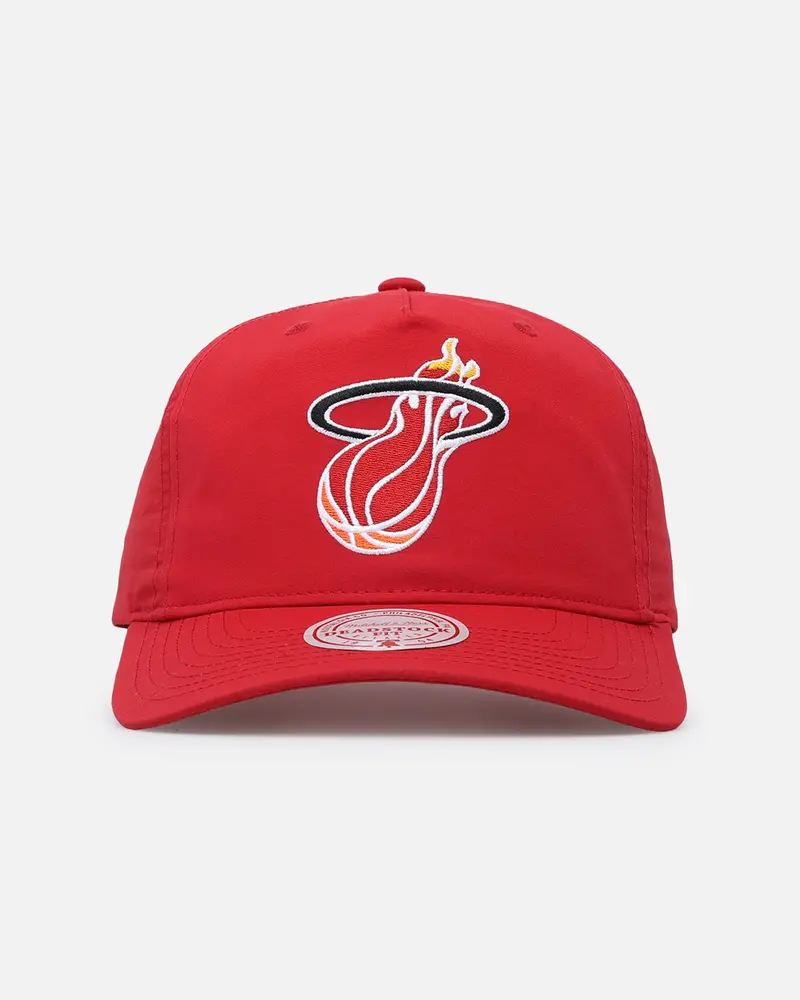 Mitchell & Ness Miami Heat Retro Matte Nylon Origins Snapback Red 1