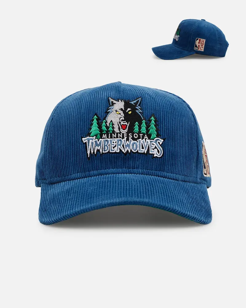 Mitchell & Ness Minnesota Timberwolves 'Vintage Cord' Pro Pinch Corduroy Snapback Blue 1