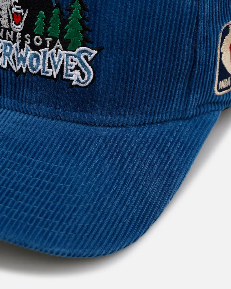 Mitchell & Ness Minnesota Timberwolves 'Vintage Cord' Pro Pinch Corduroy Snapback Blue 2