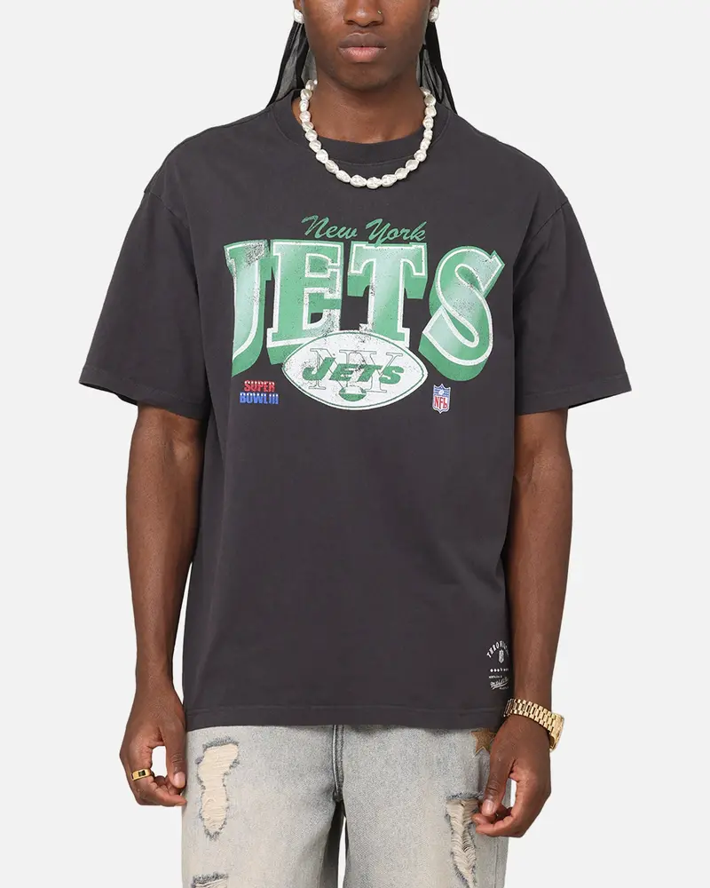 Mitchell & Ness New York Jets Arch T-Shirt Faded Black 1