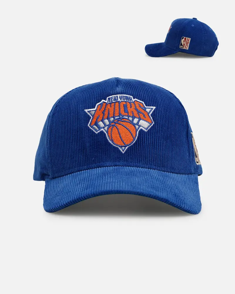 Mitchell & Ness New York Knicks 'Vintage Cord' Pro Pinch Corduroy Snapback Blue 1