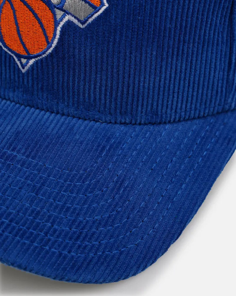 Mitchell & Ness New York Knicks 'Vintage Cord' Pro Pinch Corduroy Snapback Blue 2
