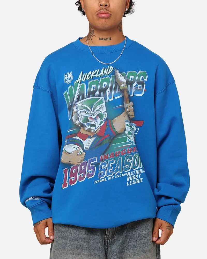 Mitchell & Ness New Zealand Warriors Inaugural Season Crewneck Blue 1
