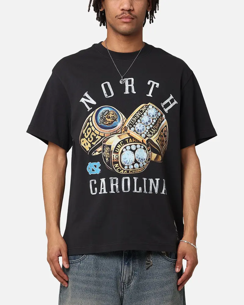 Mitchell & Ness North Carolina Rings Unc T-Shirt Faded Black 1