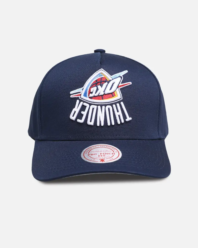 Mitchell & Ness Oklahoma City Thunder 'Upside Down Logo' Pro Pinch Snapback Navy 1