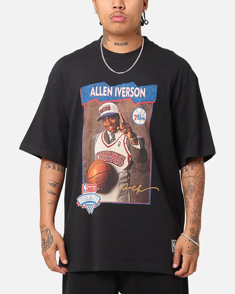 Mitchell & Ness Philadelphia 76Ers 1996 Nba Draft T-Shirt Faded Black 1
