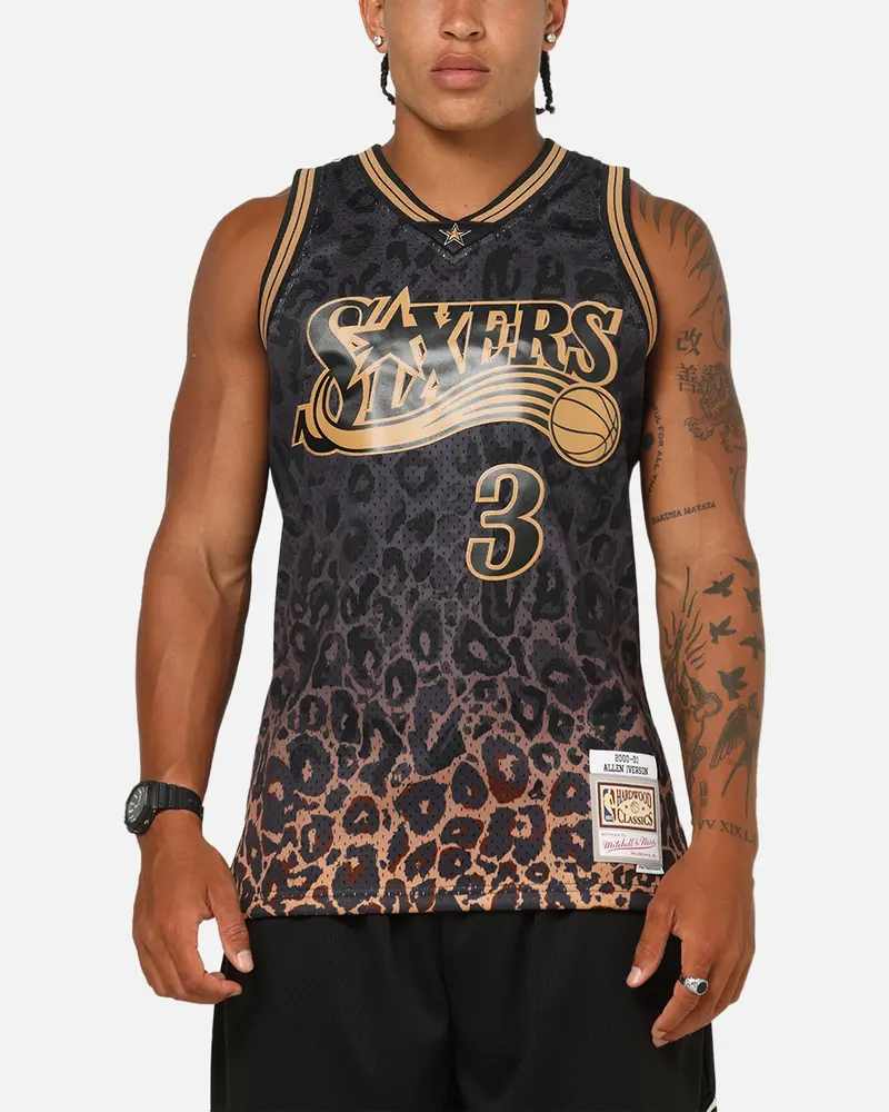 Mitchell & Ness Philadelphia 76Ers Allen Iverson 'Leopard' Swing Jersey Black/Leopard 1