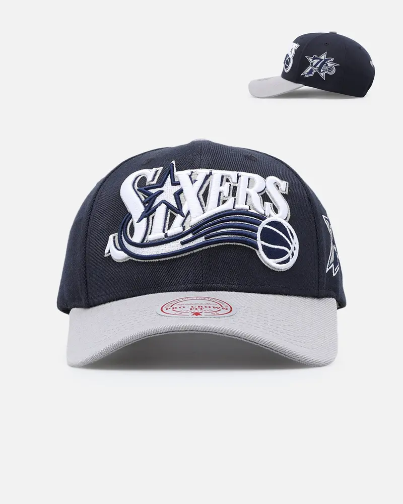 Mitchell & Ness Philadelphia 76Ers 'College Twist' Pro Crown Snapback Blue/Grey 1