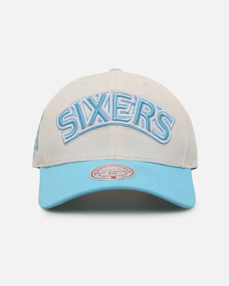 Mitchell & Ness Philadelphia 76Ers 'Sky Blue' Pro Crown Snapback White Cream/Blue 1